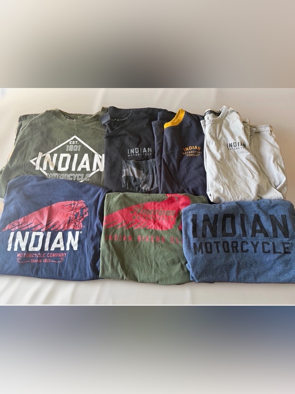 Indian Motorcycle Men's Short Sleeve T-Shirt - LOT OF (7)
